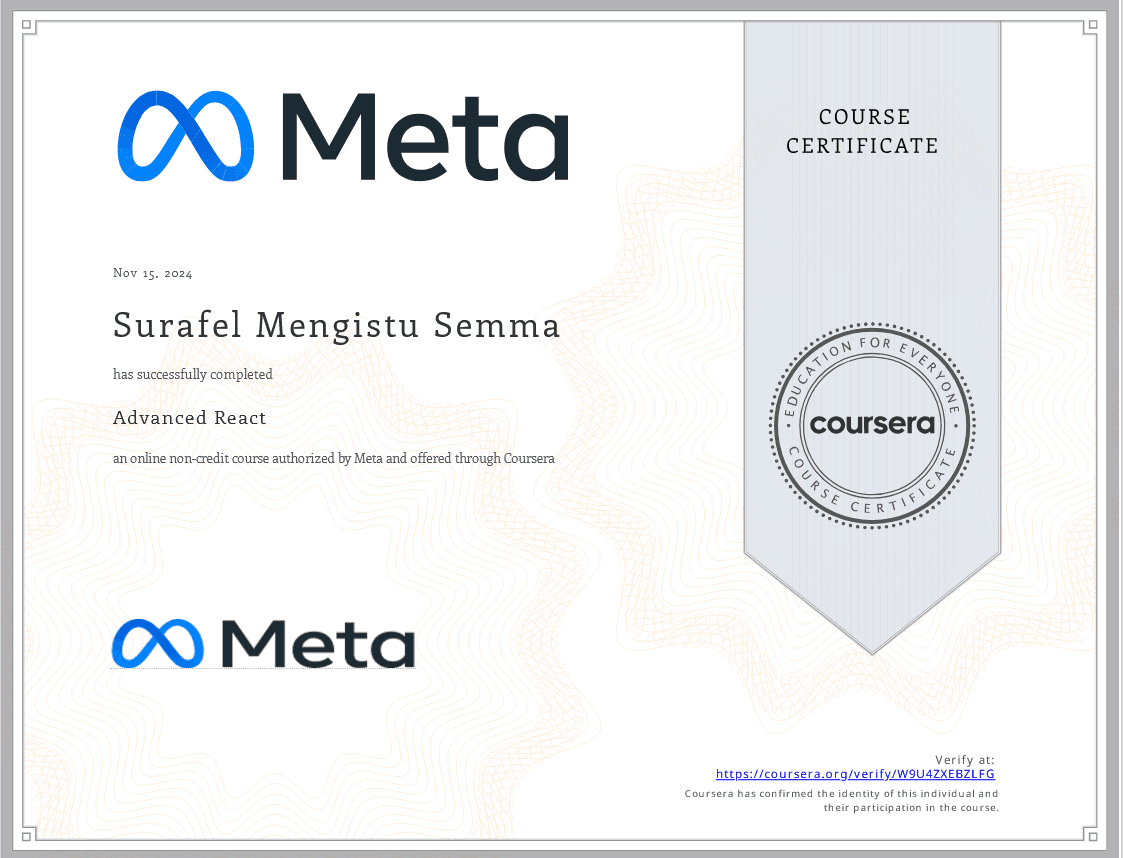 Advanced React Certification